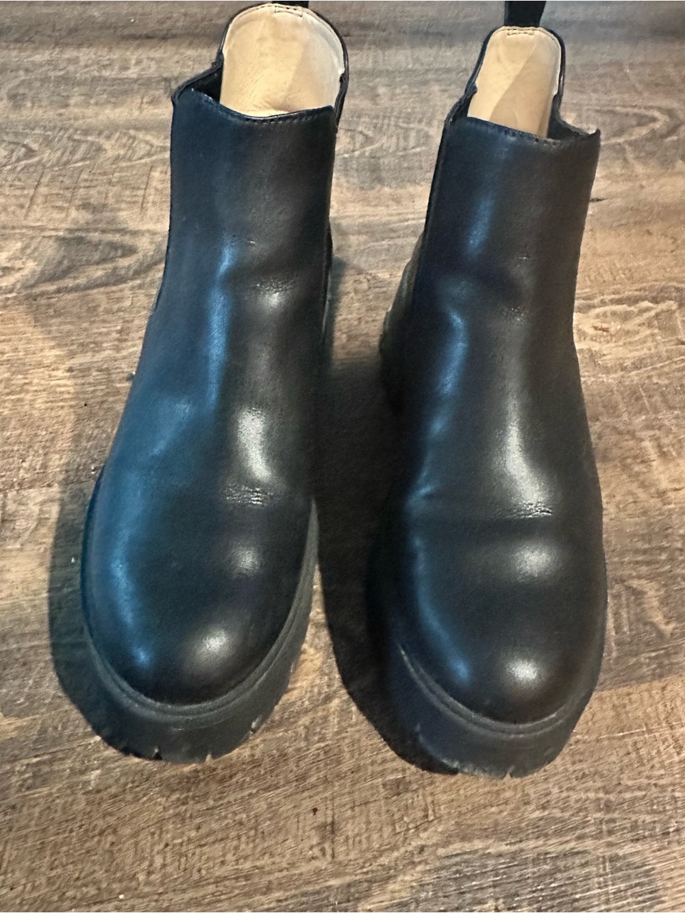 Coach Black Leather Platform Chelsea Boots
